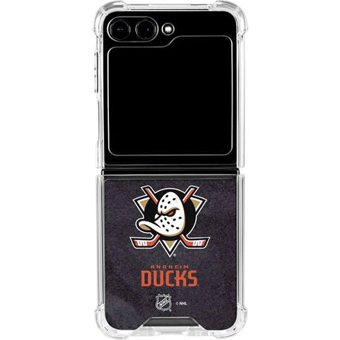NHL Anaheim Ducks Distressed Galaxy Z Flip6 Clear Case